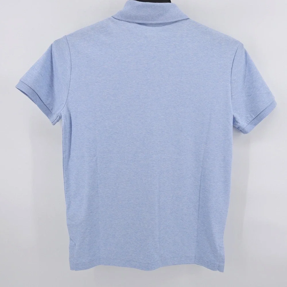 NEW Polo Ralph Lauren Custom Slim Fit Polo Shirt Light Blue Short Sleeve Mens S